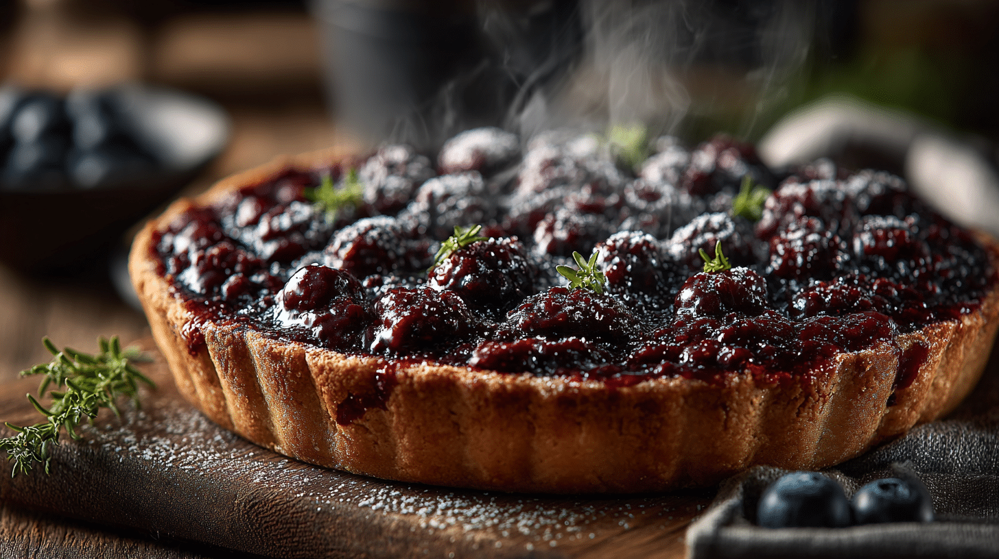 Dewberry pie filling recipe styled on rustic table