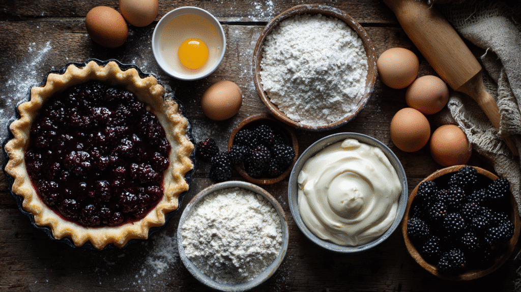 Ingredients for dewberry pie filling recipe