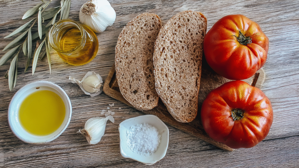 Ingredients for pan con tomate recipe