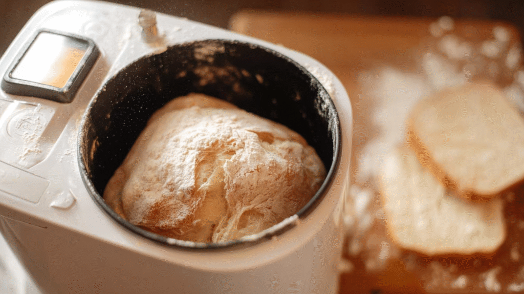 Mixed gluten-free batter texture in bread maker