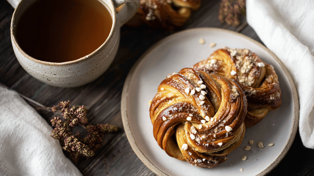 swedish fika recipes on rustic wood table