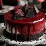 Irresistible vampire bite red velvet cheesecake with a creamy finish