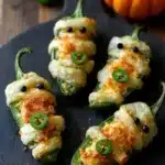 Delicious Mummy Jalapeño Poppers - spooky Halloween appetizer