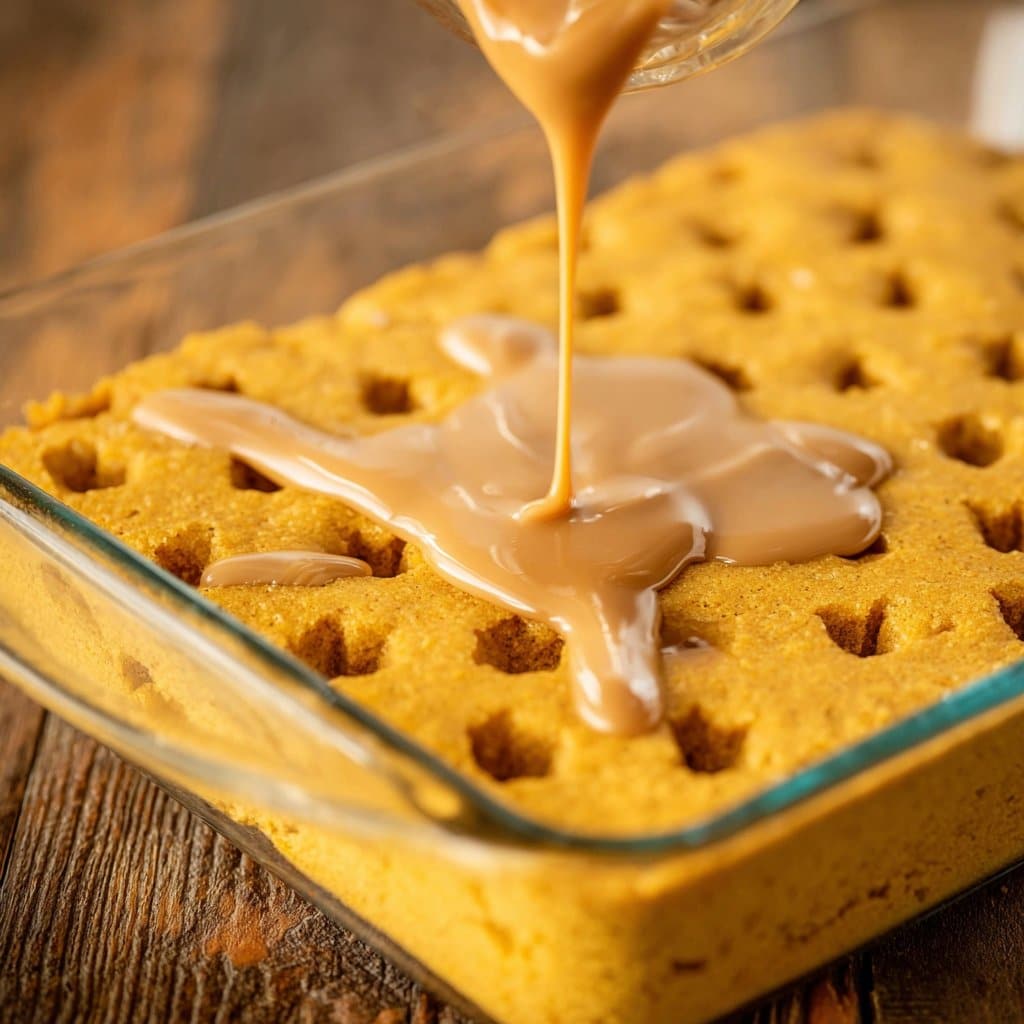 Delicious homemade pumpkin spice cake with cream cheese frosting