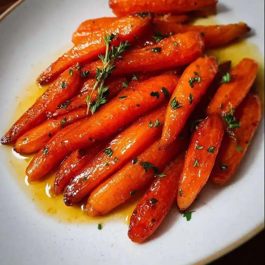 Delicious honey glazed carrots served as a vibrant side dish