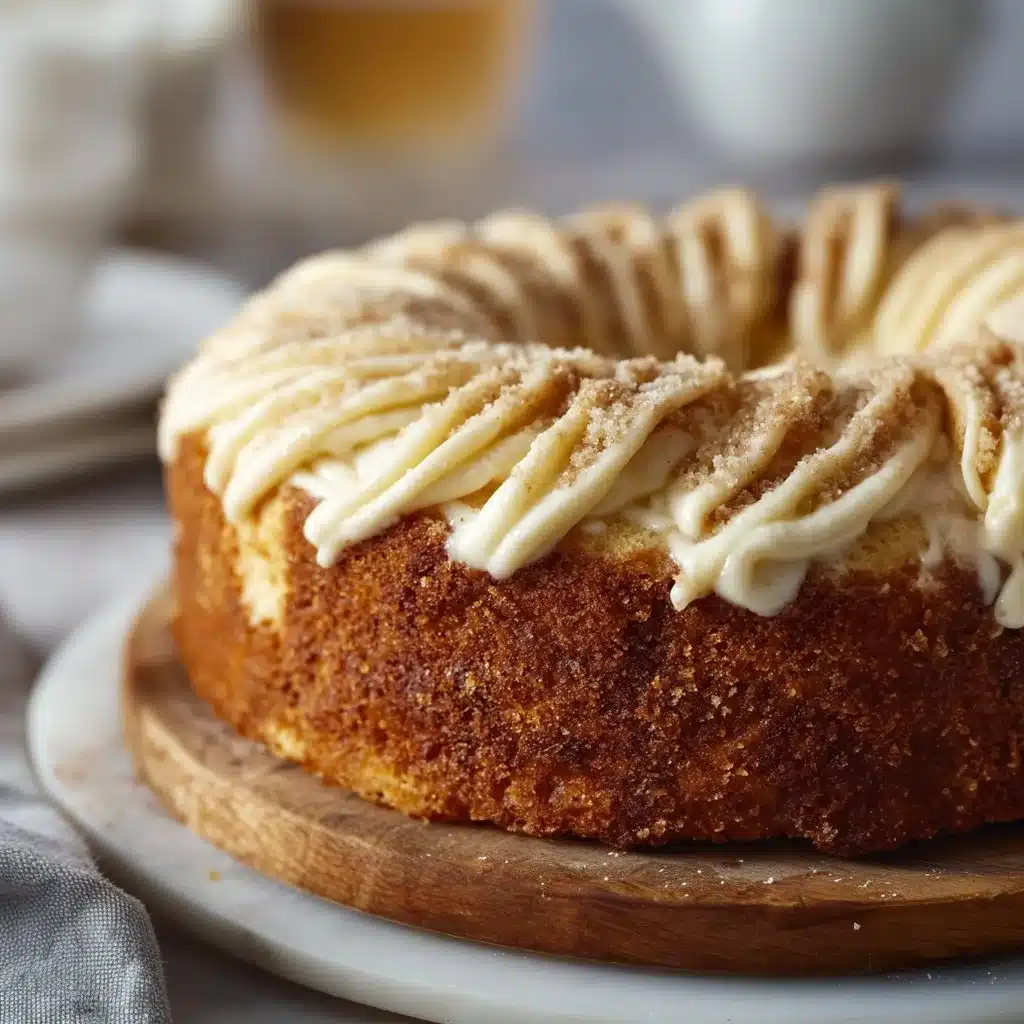 Delicious Snickerdoodle Bundt Cake decorated with cinnamon sugar topping