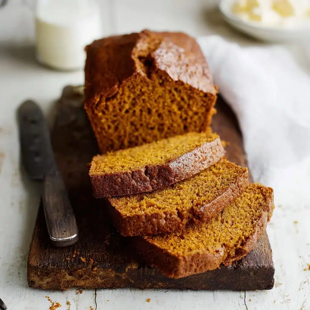 Deliciously moist pumpkin bread with spices and a golden crust