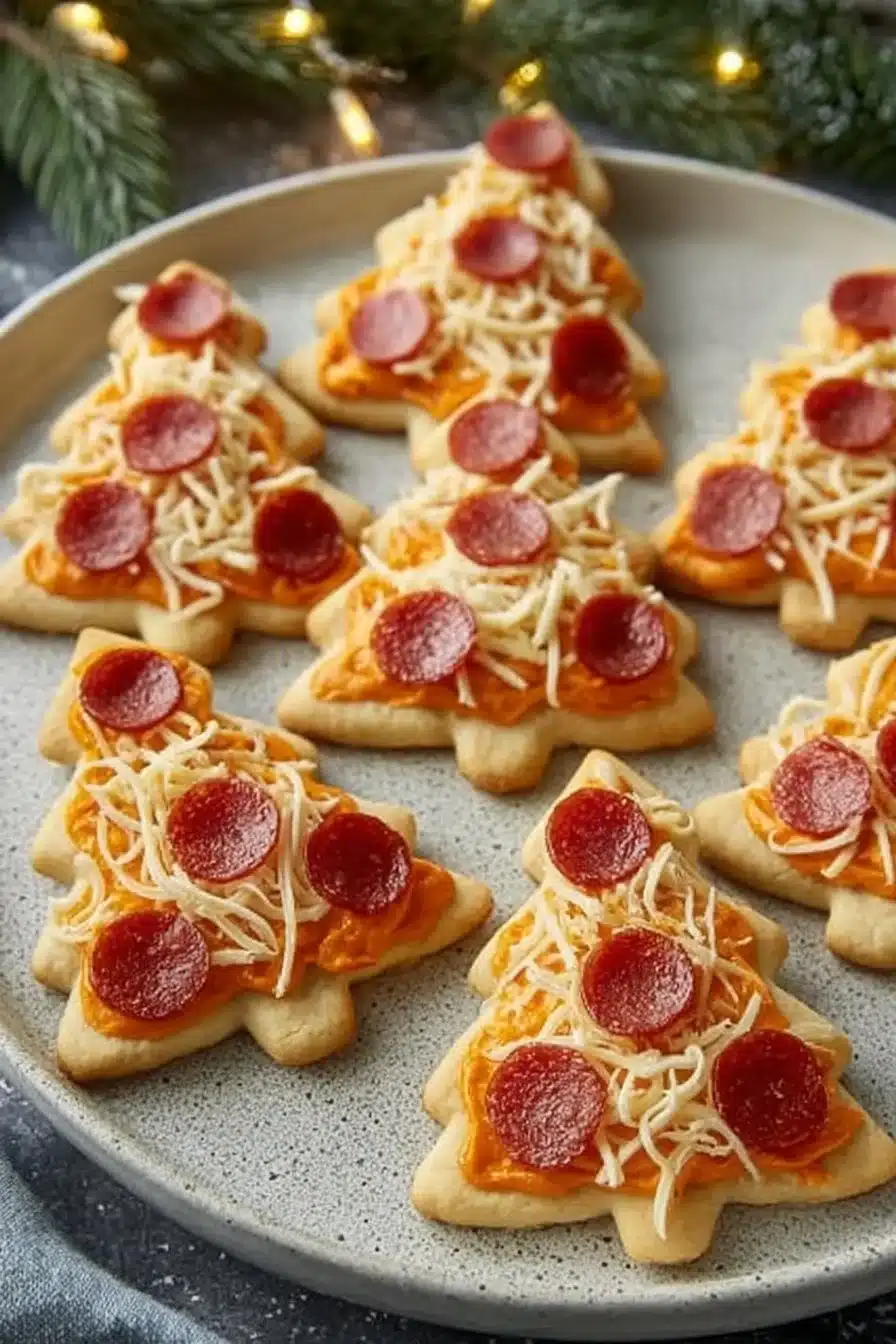Christmas Tree Mini Pizzas