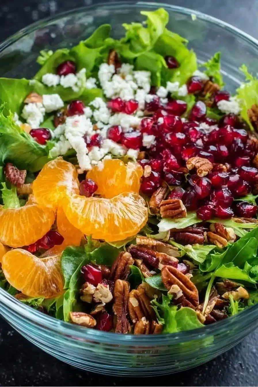 Cozy winter salad with seasonal vegetables and dressing