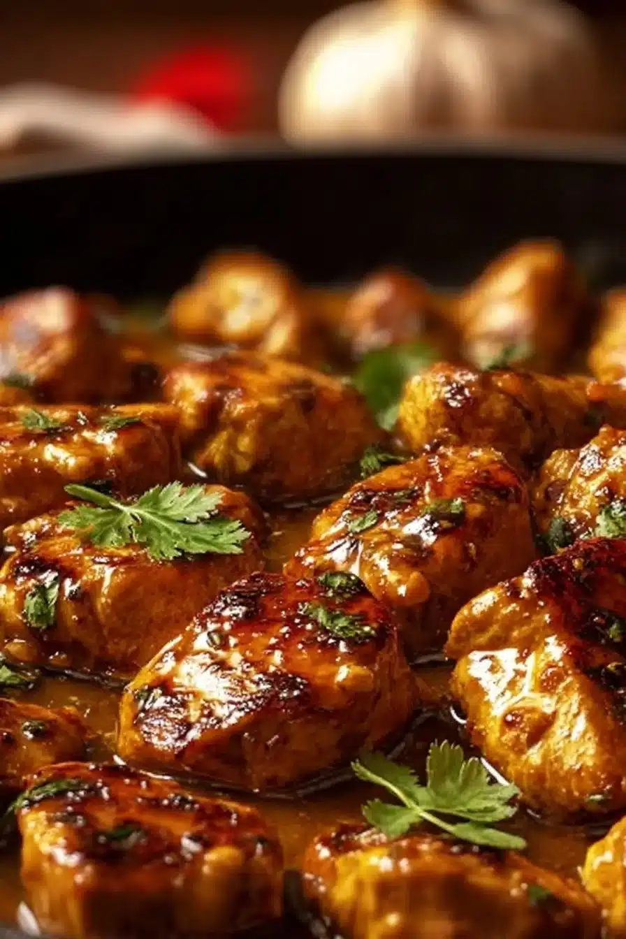 Texas Roadhouse Butter Chicken Skillet served in a sizzling dish