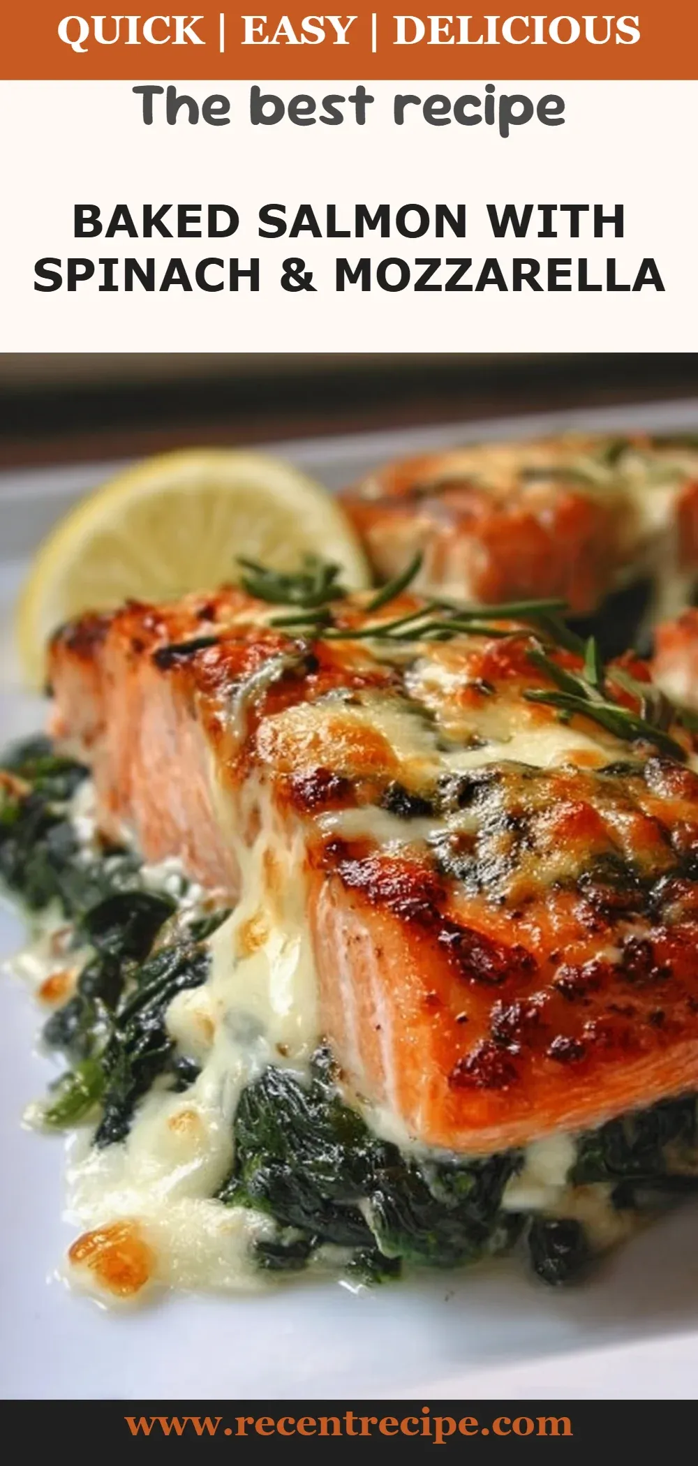 Baked Salmon with Spinach & Mozzarella