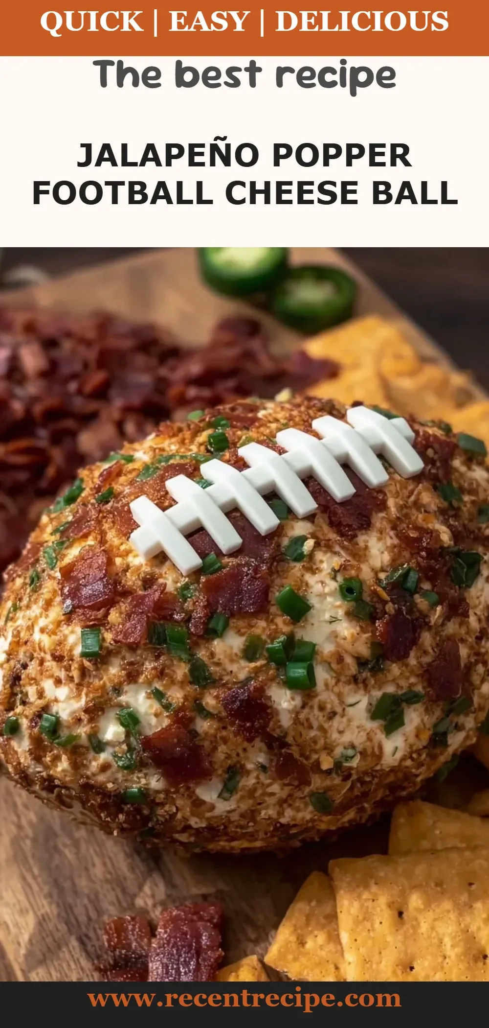 Jalapeño Popper Football Cheese Ball