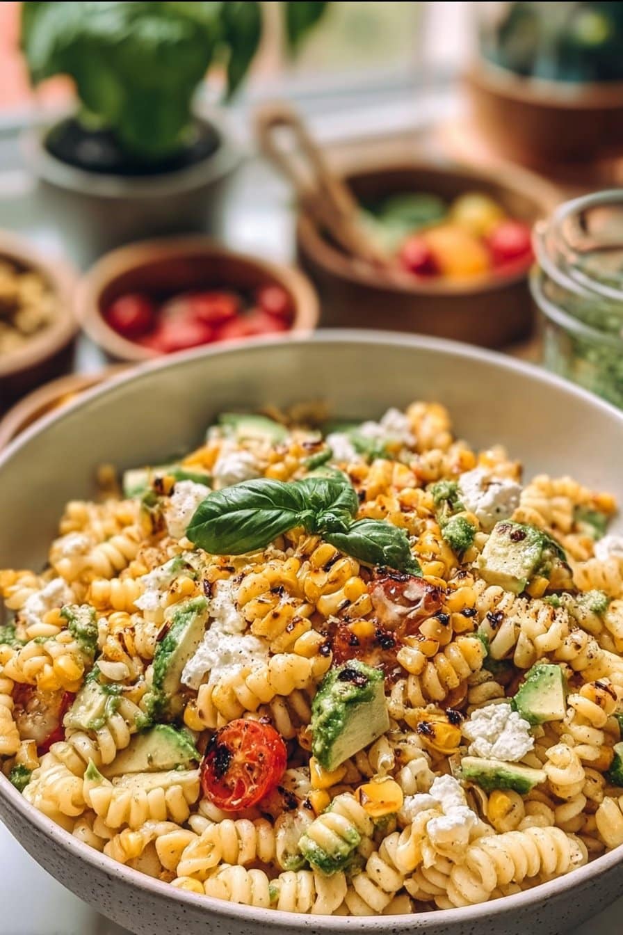 Juicy Street Corn Pasta Salad