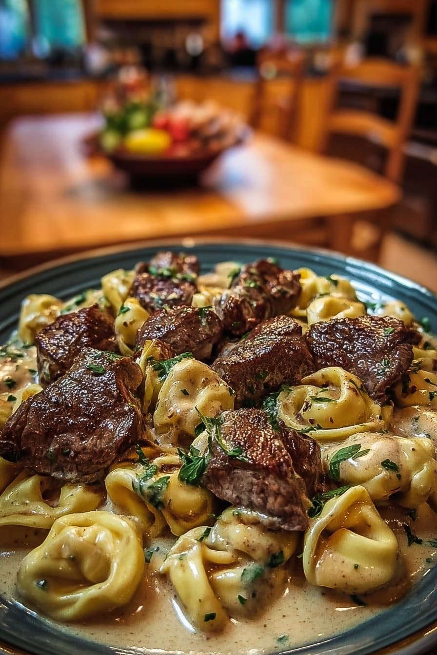 Cracked Garlic Steak Tortellini in Creamhouse Sauce Bliss