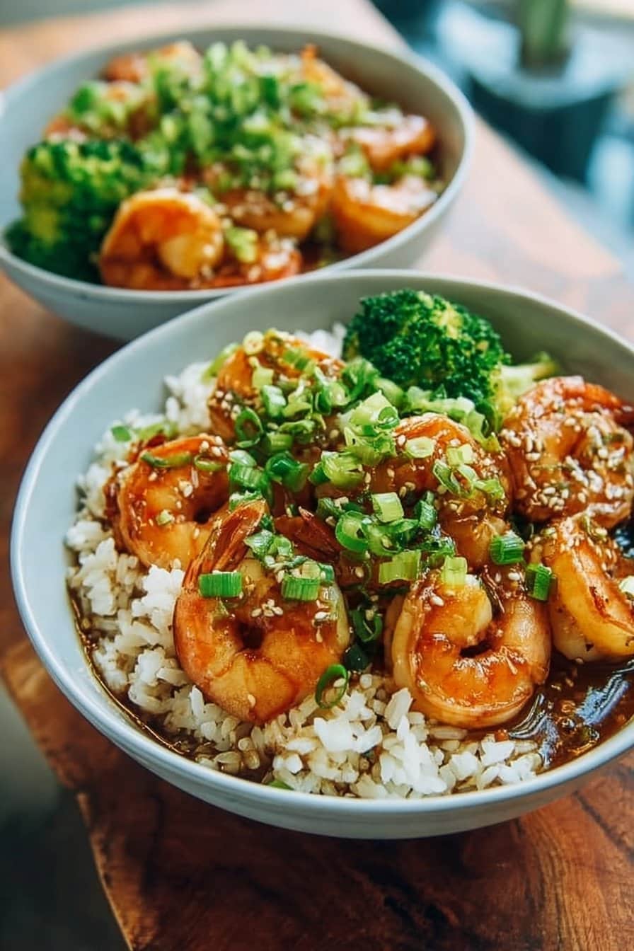 Honey Garlic Shrimp Bowls
