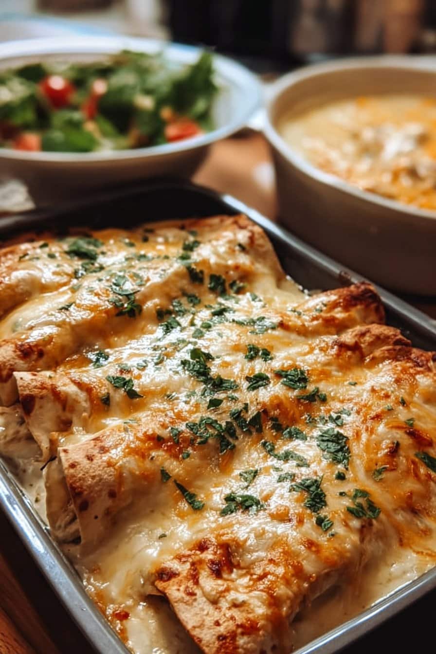 Creamy White Chicken Enchiladas