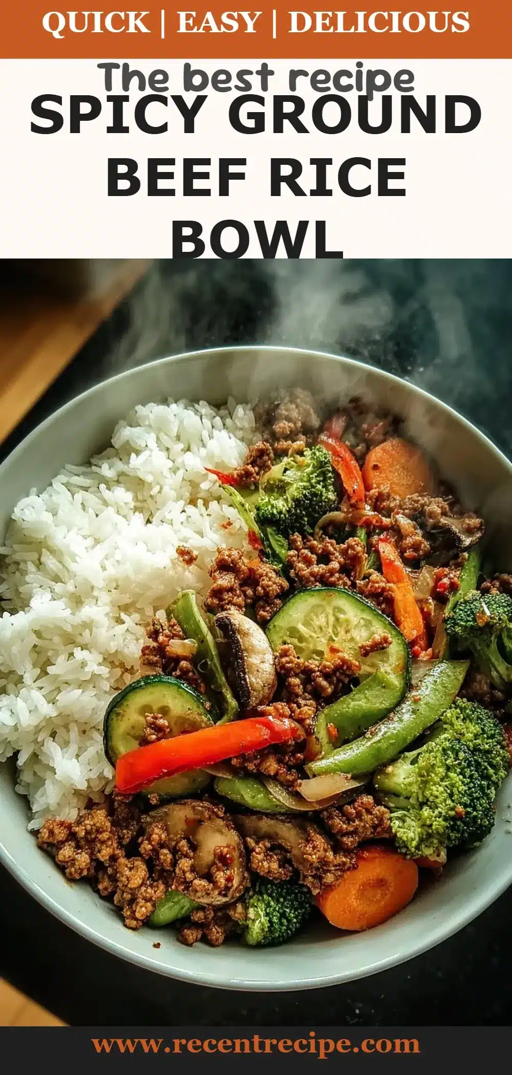 Spicy Ground Beef Rice Bowl