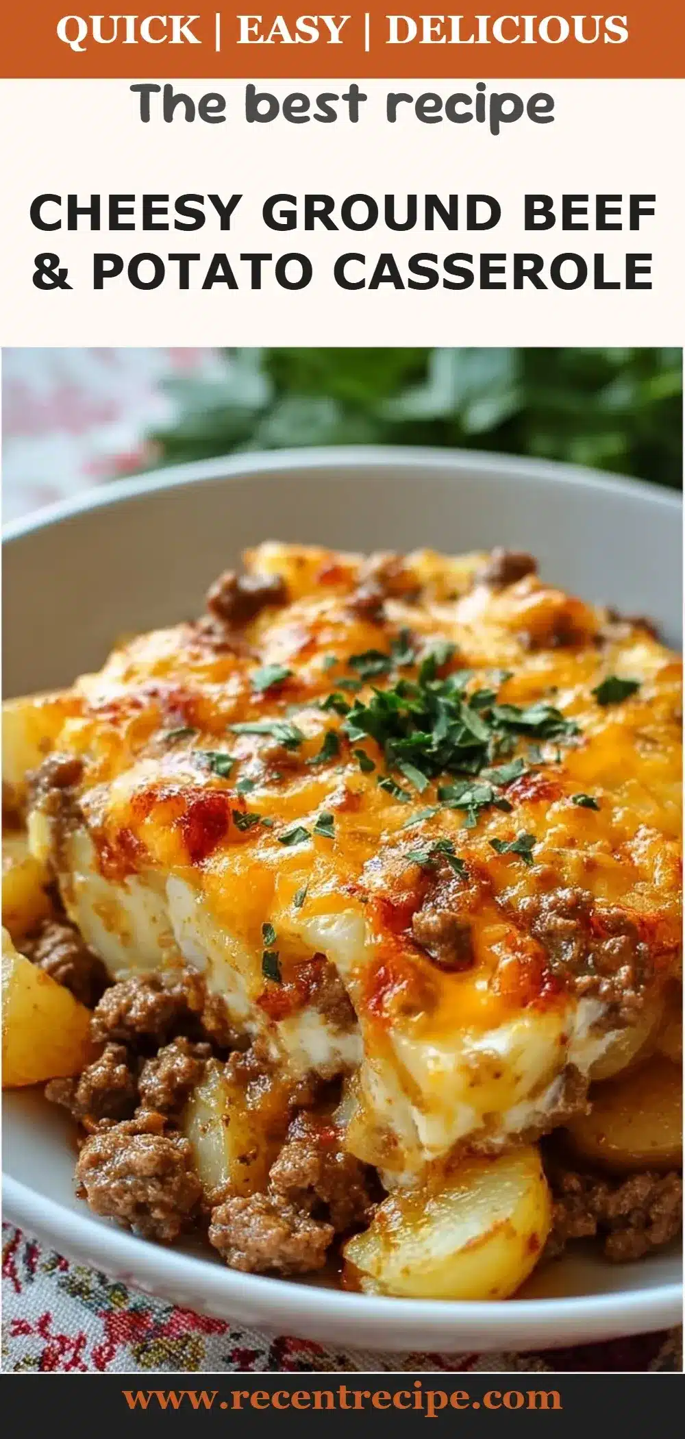 Cheesy Ground Beef & Potato Casserole