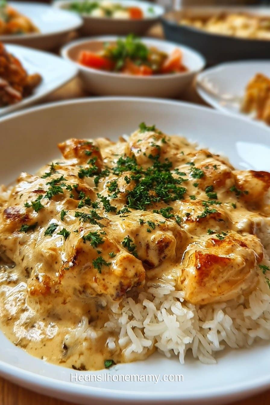 Creamy Smothered Chicken and Rice