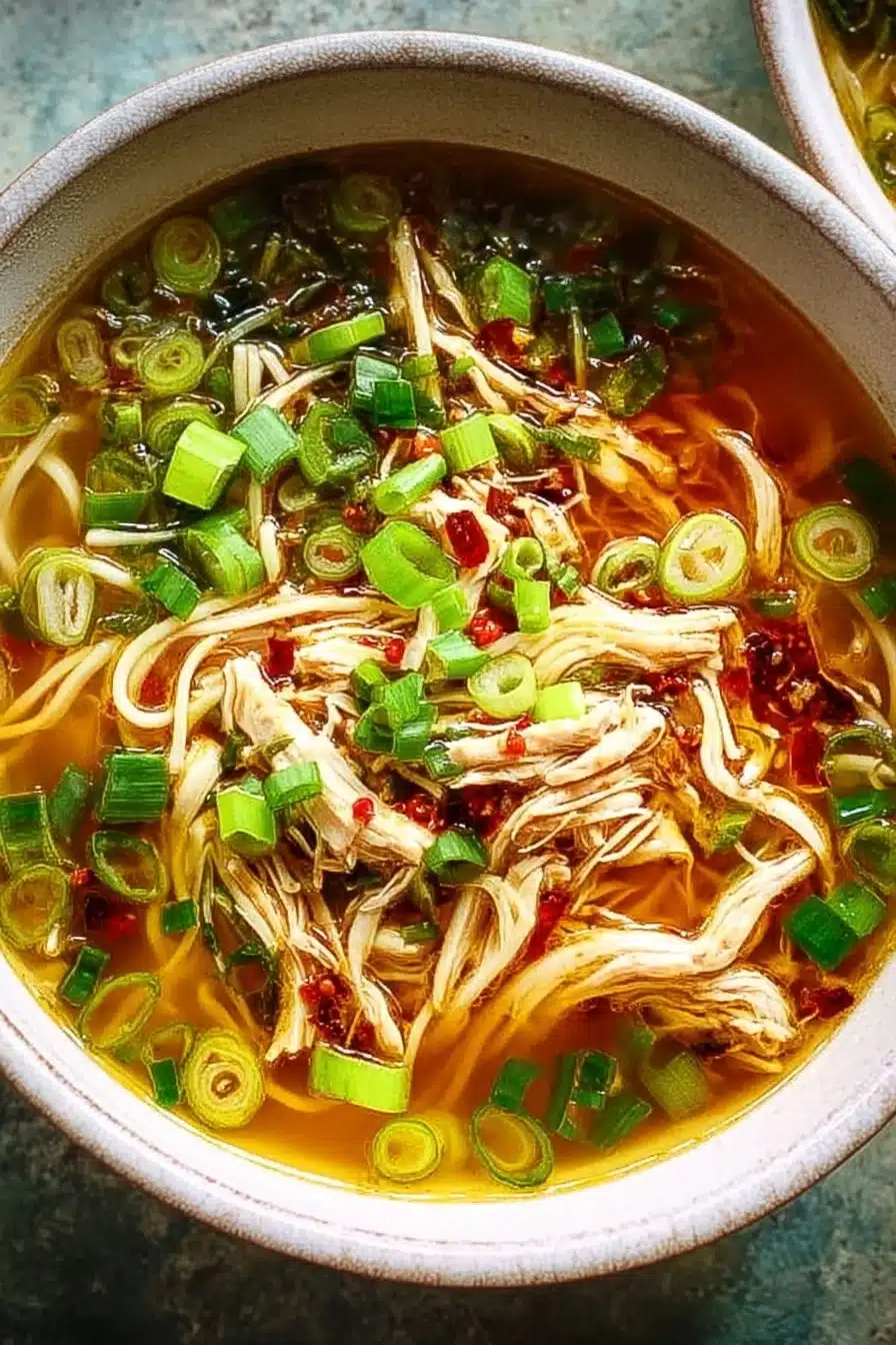 Aromatic Ginger Garlic Chicken Noodle Soup