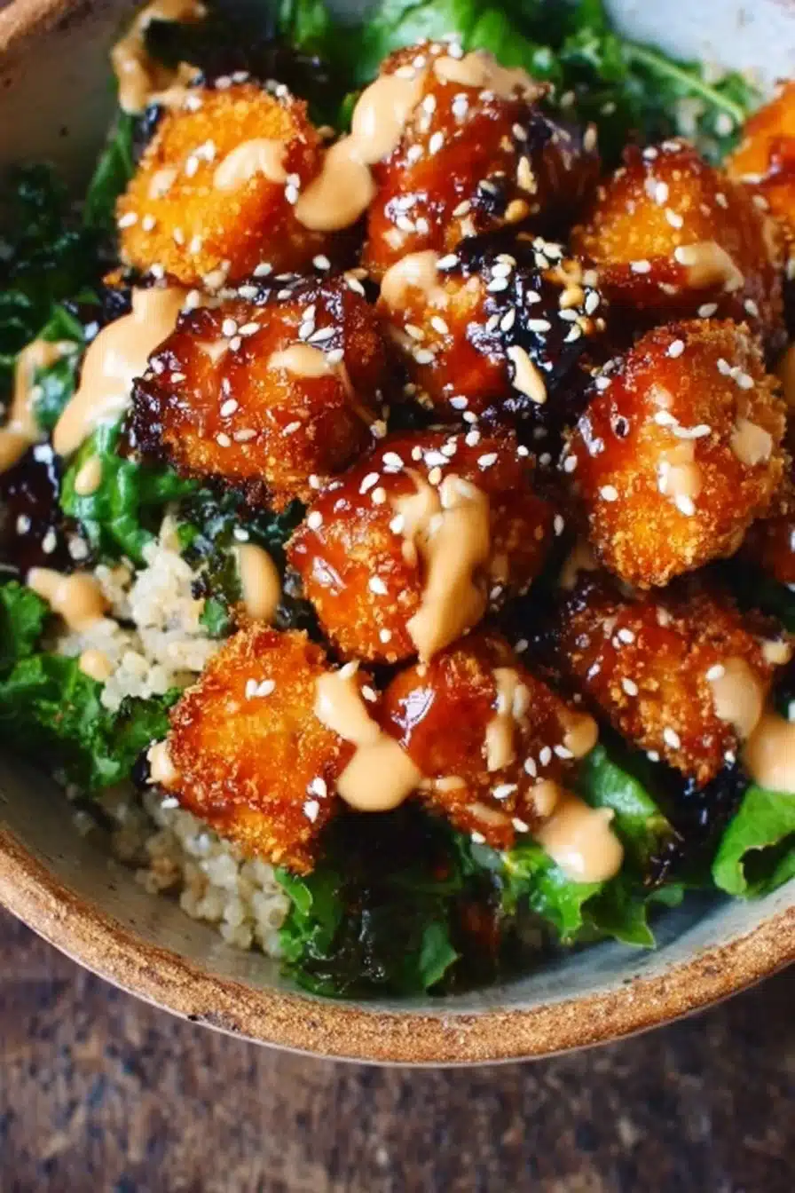 Bang Bang Salmon Bite Bowls with vibrant ingredients and sauces
