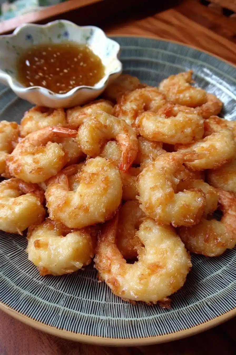 Crispy Chinese coconut shrimp served with a tangy dipping sauce.