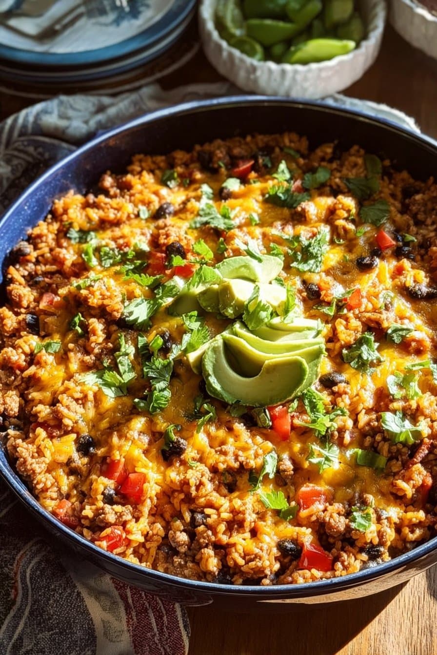 Cheesy Taco Rice Skillet