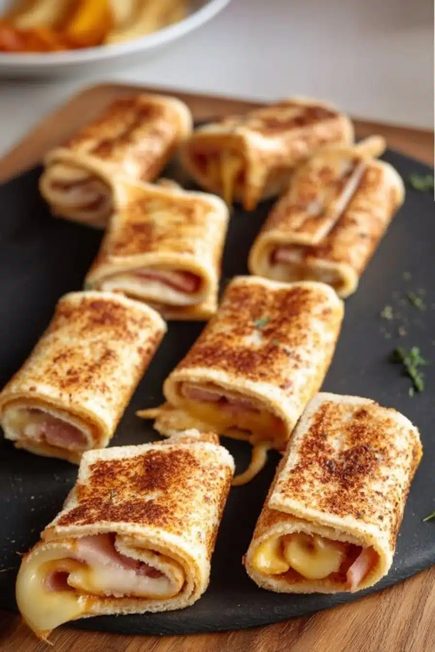 Delicious grilled cheese roll-ups, perfect for a quick snack or meal.