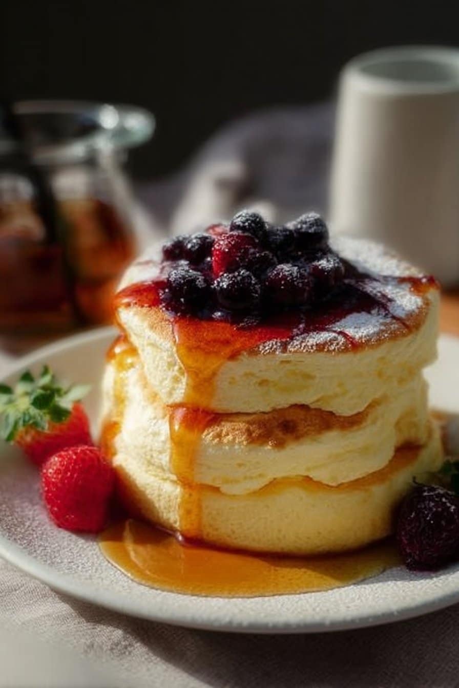 Fluffy Japanese Soufflé Pancakes