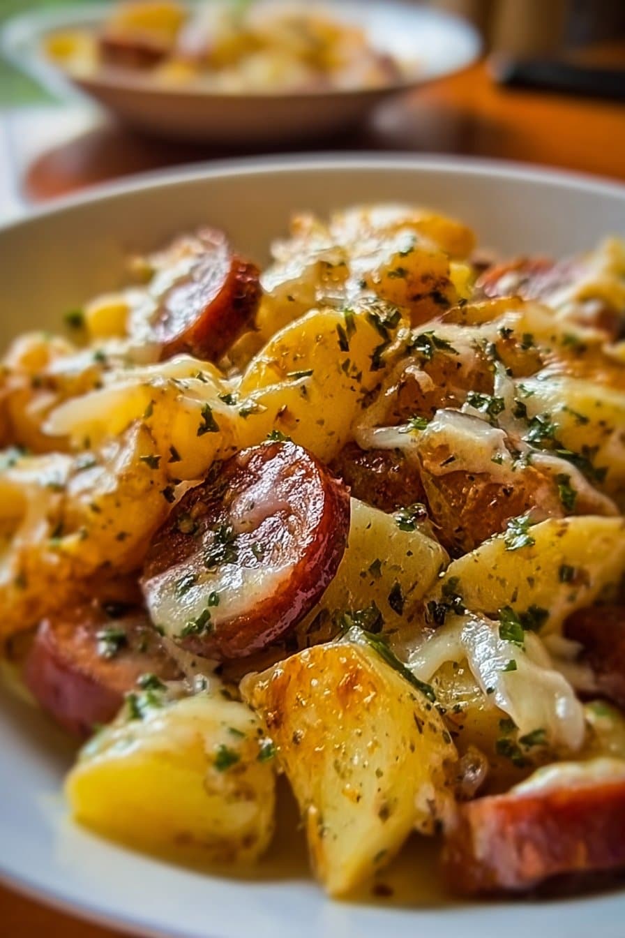 Cheesy Ranch Potatoes and Smoked Sausage