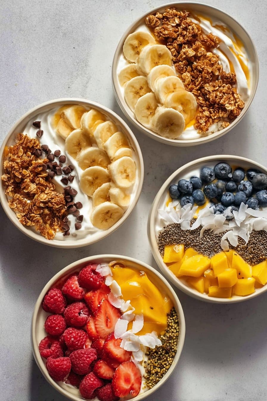 Easy Yogurt Granola Bowls (4 Ways!)