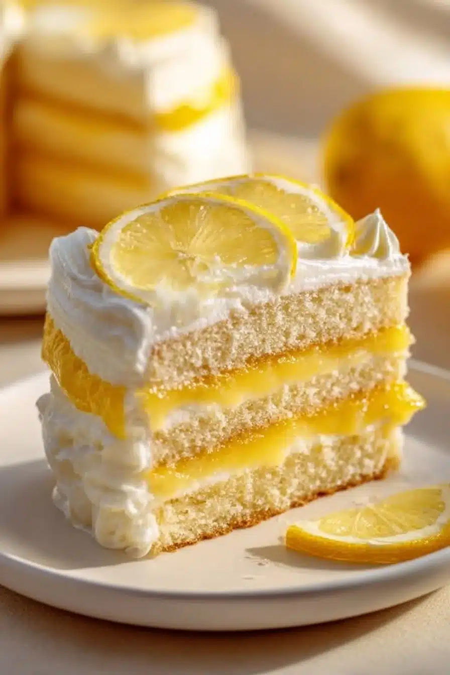 Delicious Limoncello Cake with a zesty lemon flavor and creamy frosting