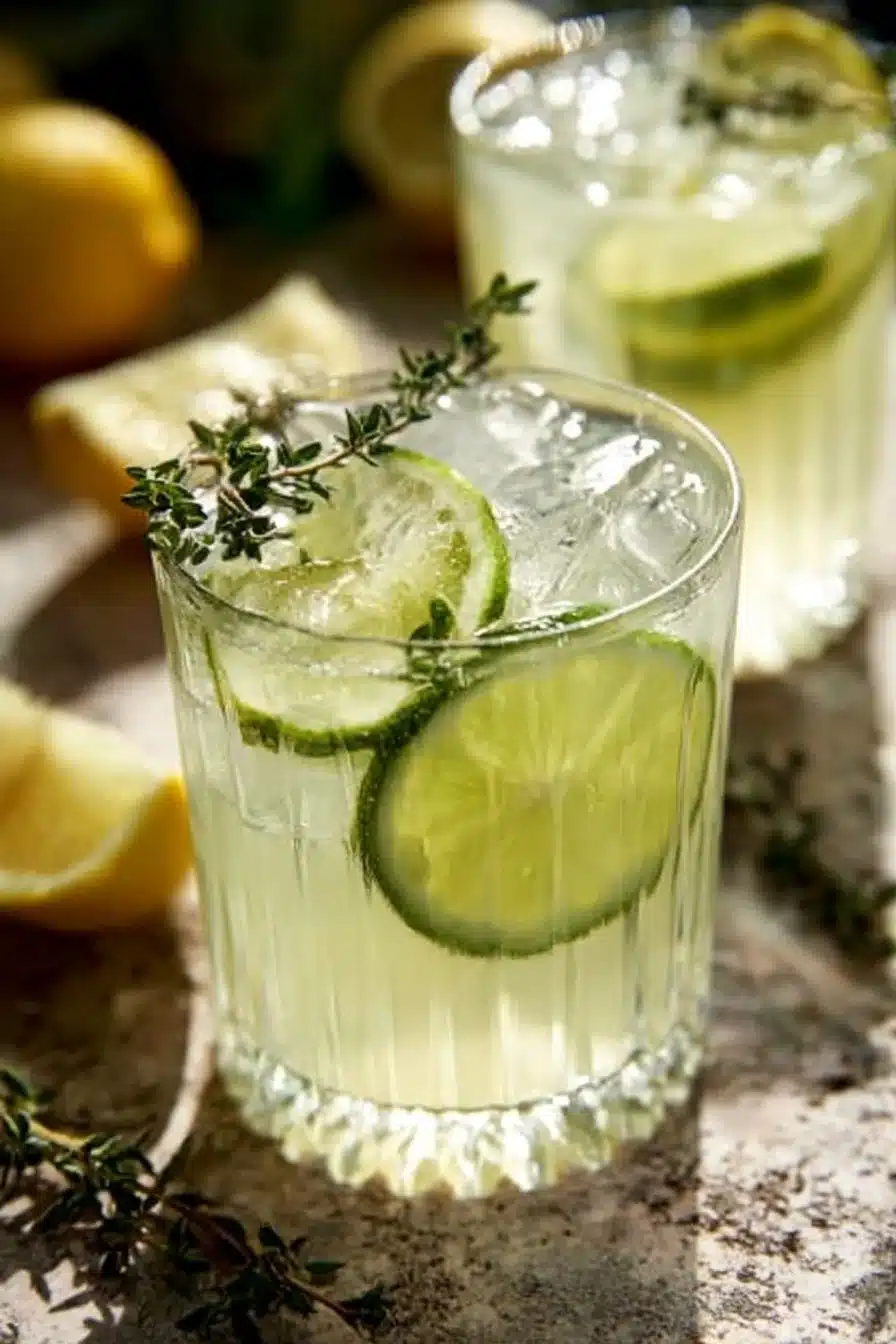 Limoncello Gin Cocktail Recipe with Fresh Thyme