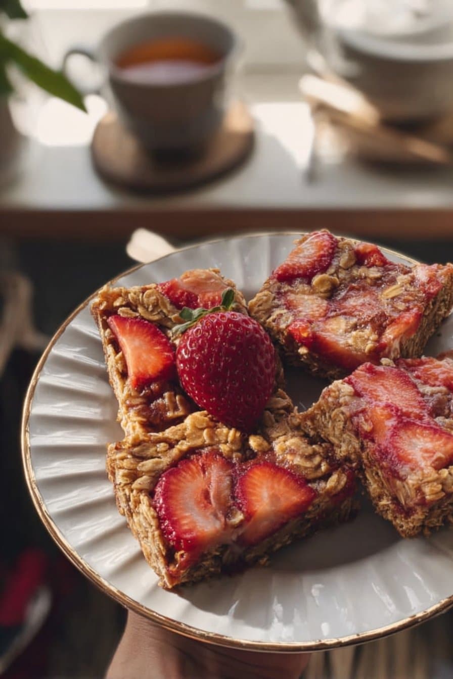 Healthy Strawberry Oatmeal Bars