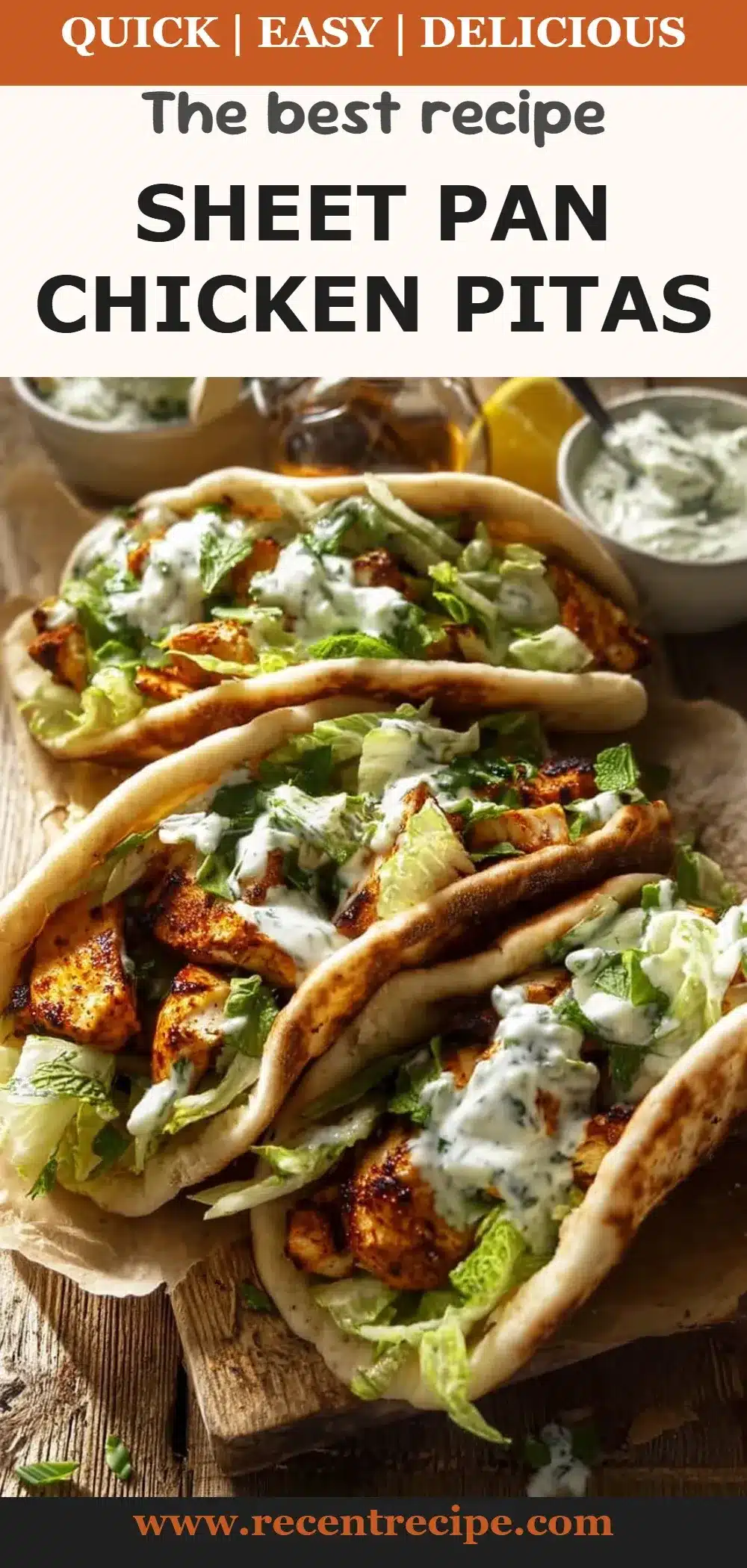 Sheet Pan Chicken Pitas