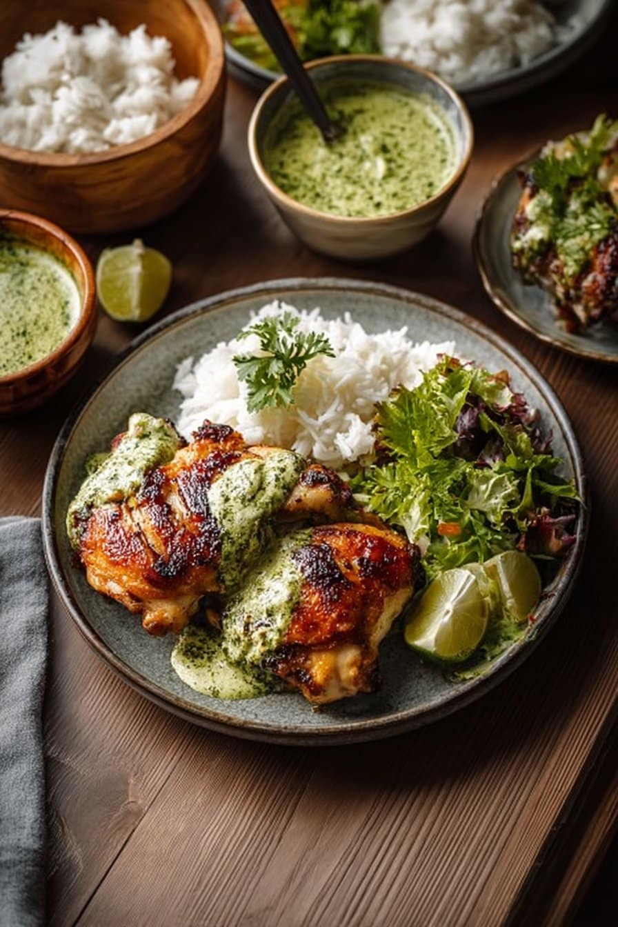 Best Peruvian Chicken with Creamy Green Sauce Recipe