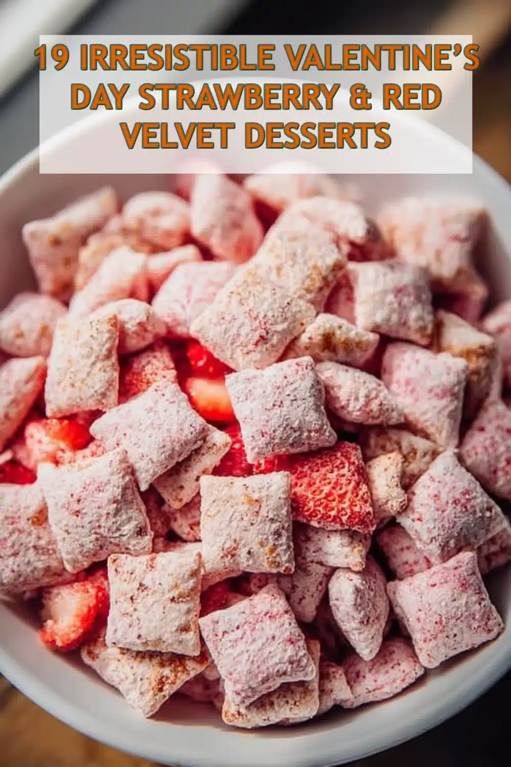 Delicious Valentine's Day desserts with strawberry and red velvet flavors.