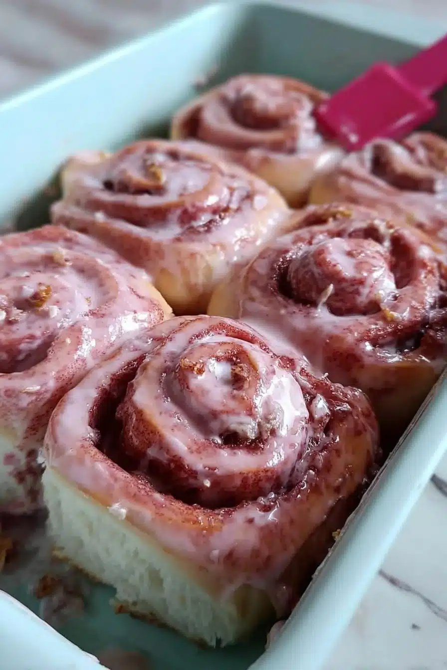 Pink Velvet Cinnamon Rolls