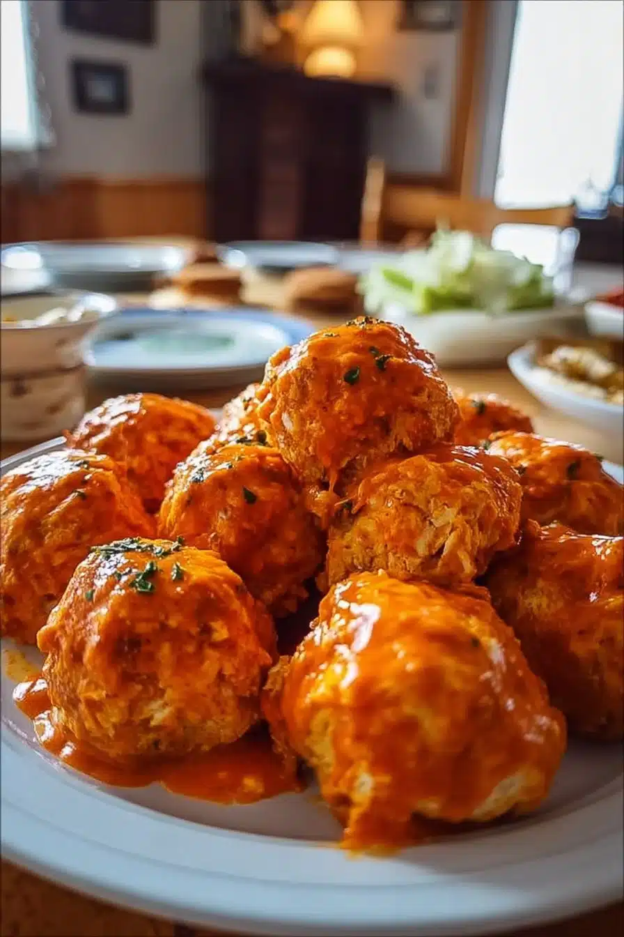Buffalo Chicken Bombs recipe with spicy chicken and cheese filling