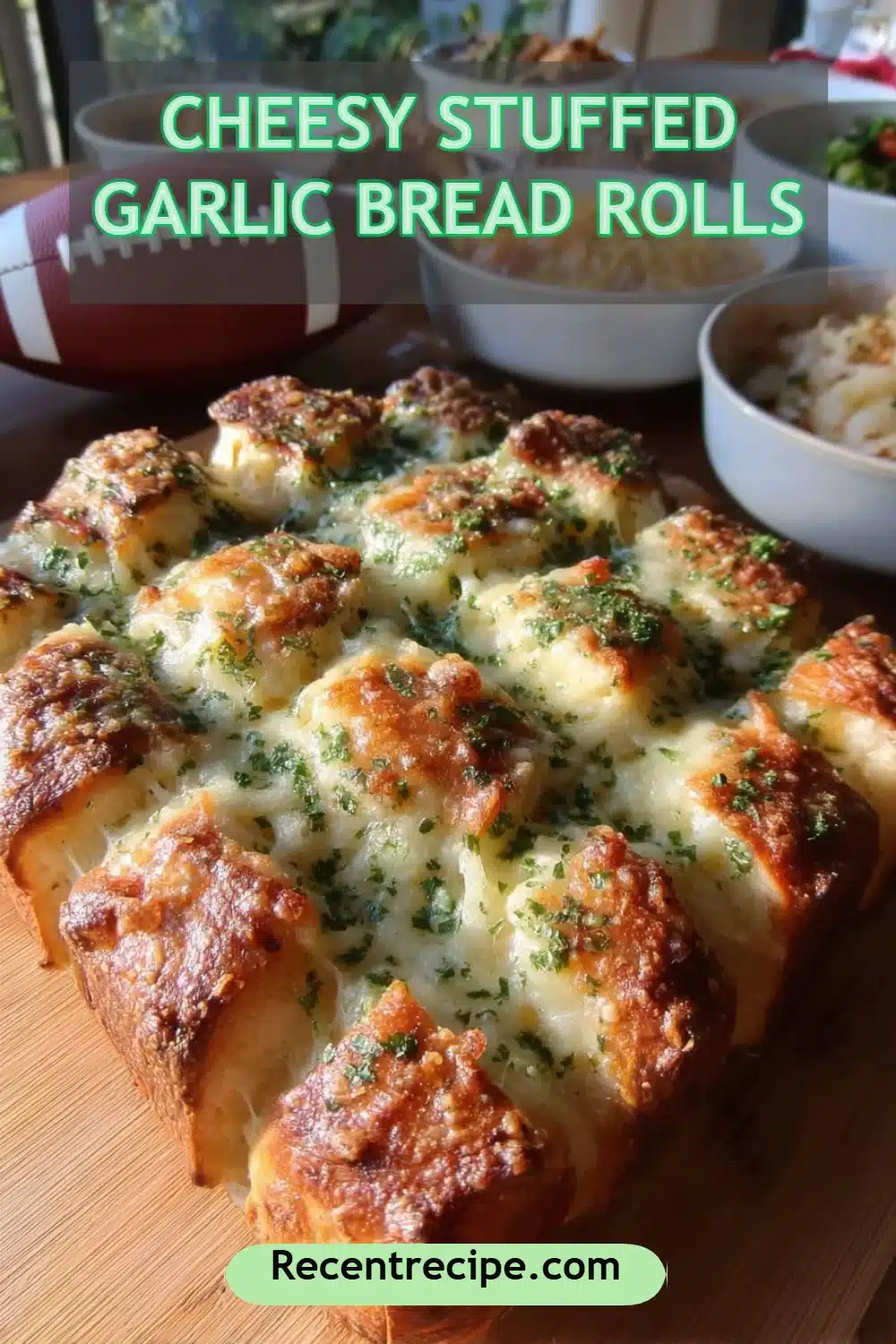Cheesy Stuffed Garlic Bread Rolls