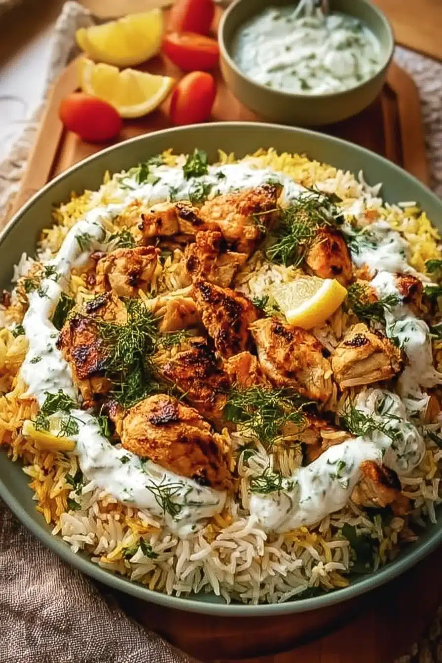 Dump And Bake Chicken Tzatziki Rice