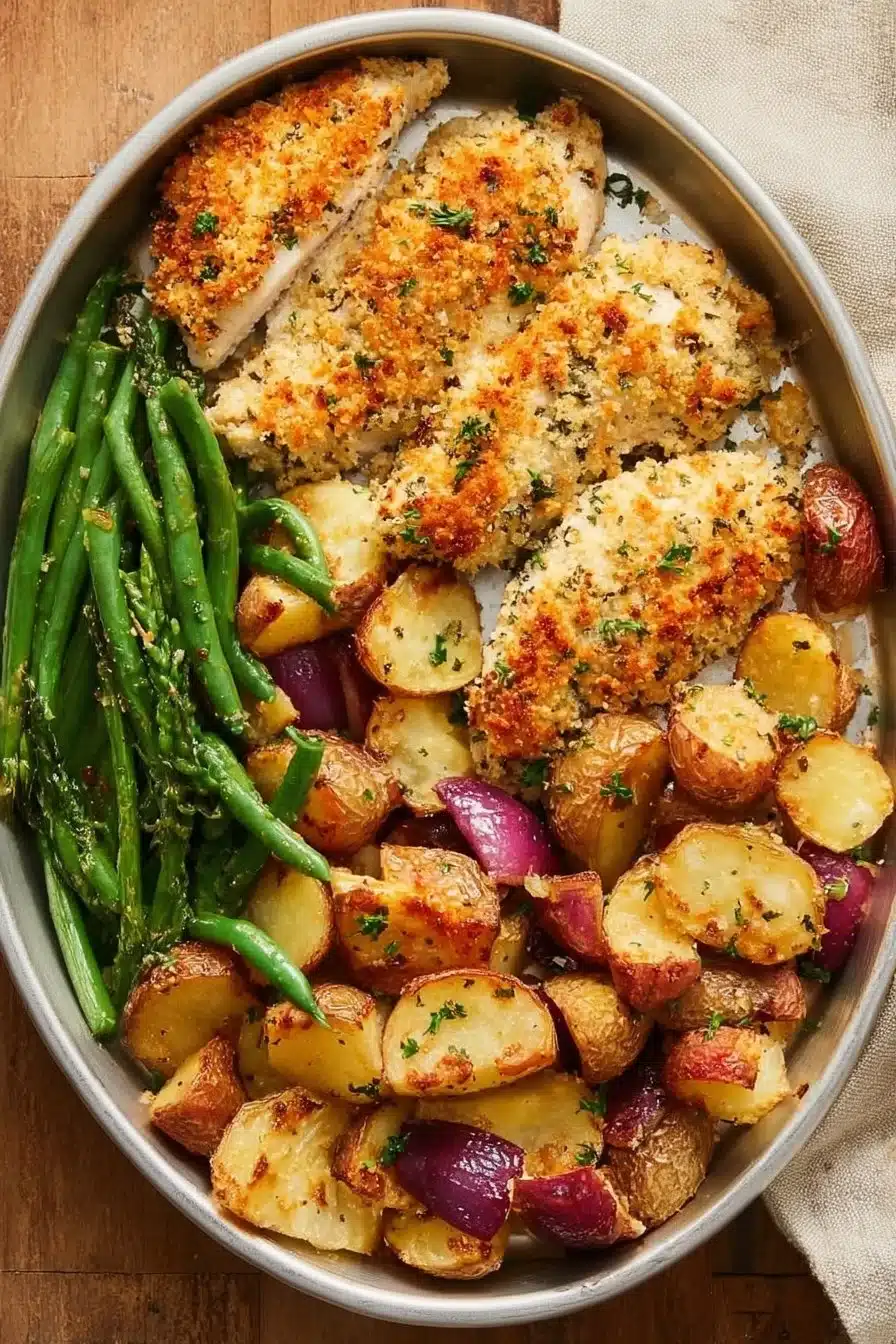 Cozy Parmesan Crusted Chicken Dinner