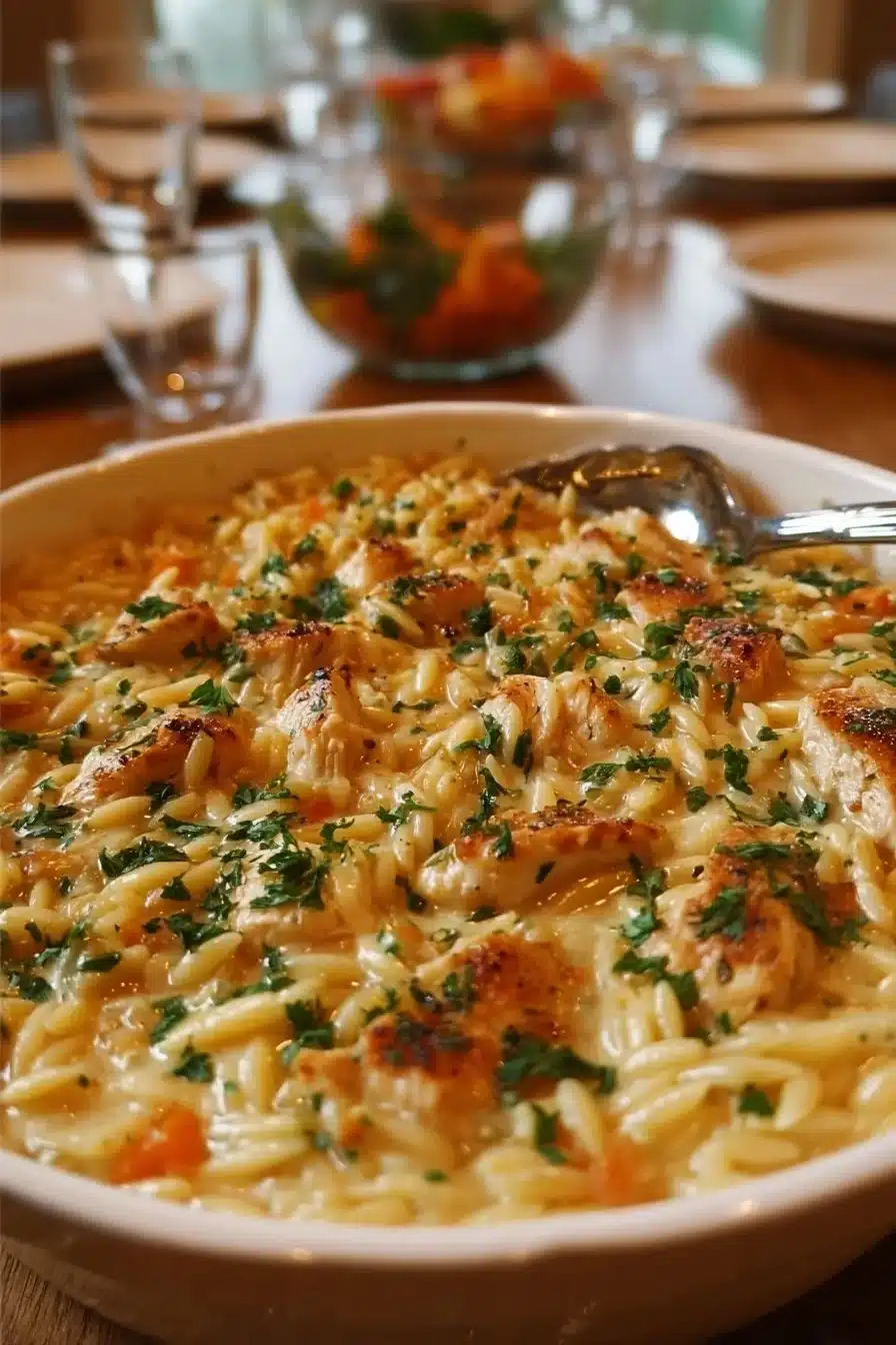 Creamy Chicken Pot Pie Orzo