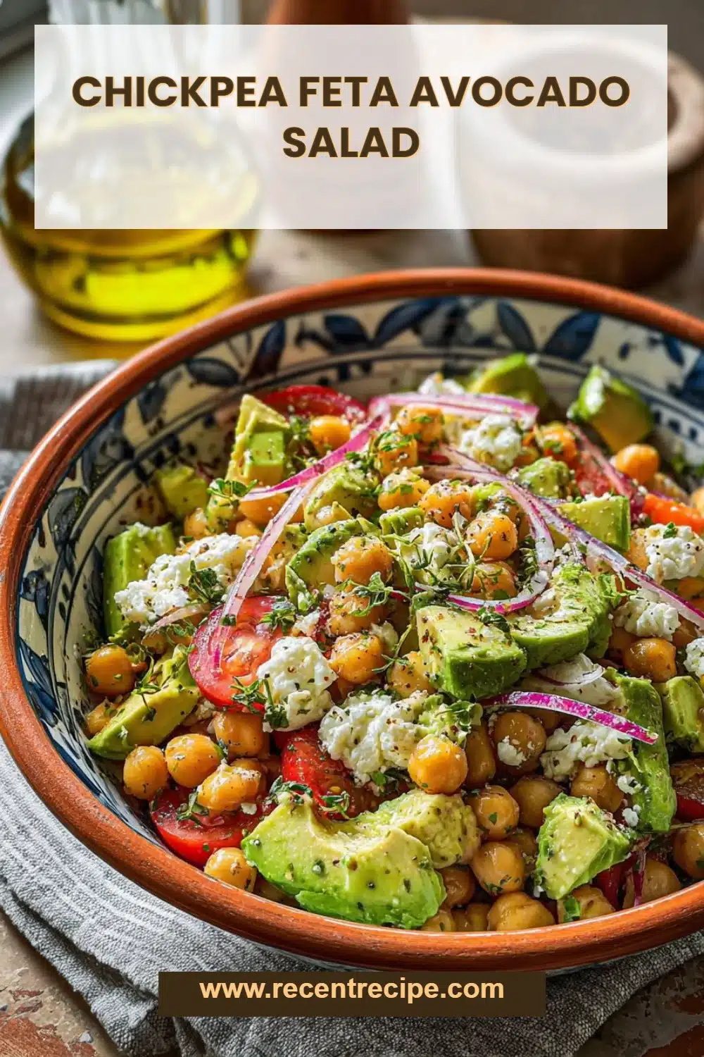 Chickpea Feta Avocado Salad
