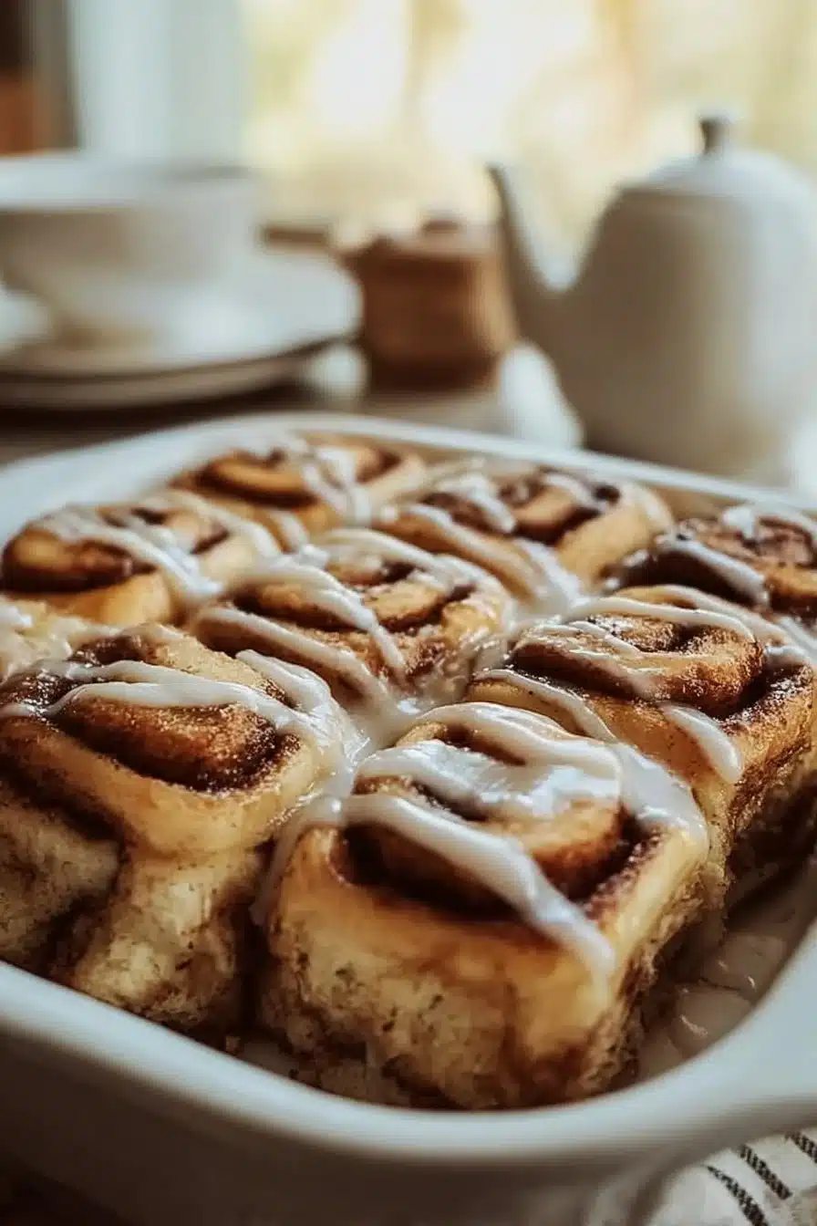 Cinnamon roll bliss bars topped with cream cheese frosting
