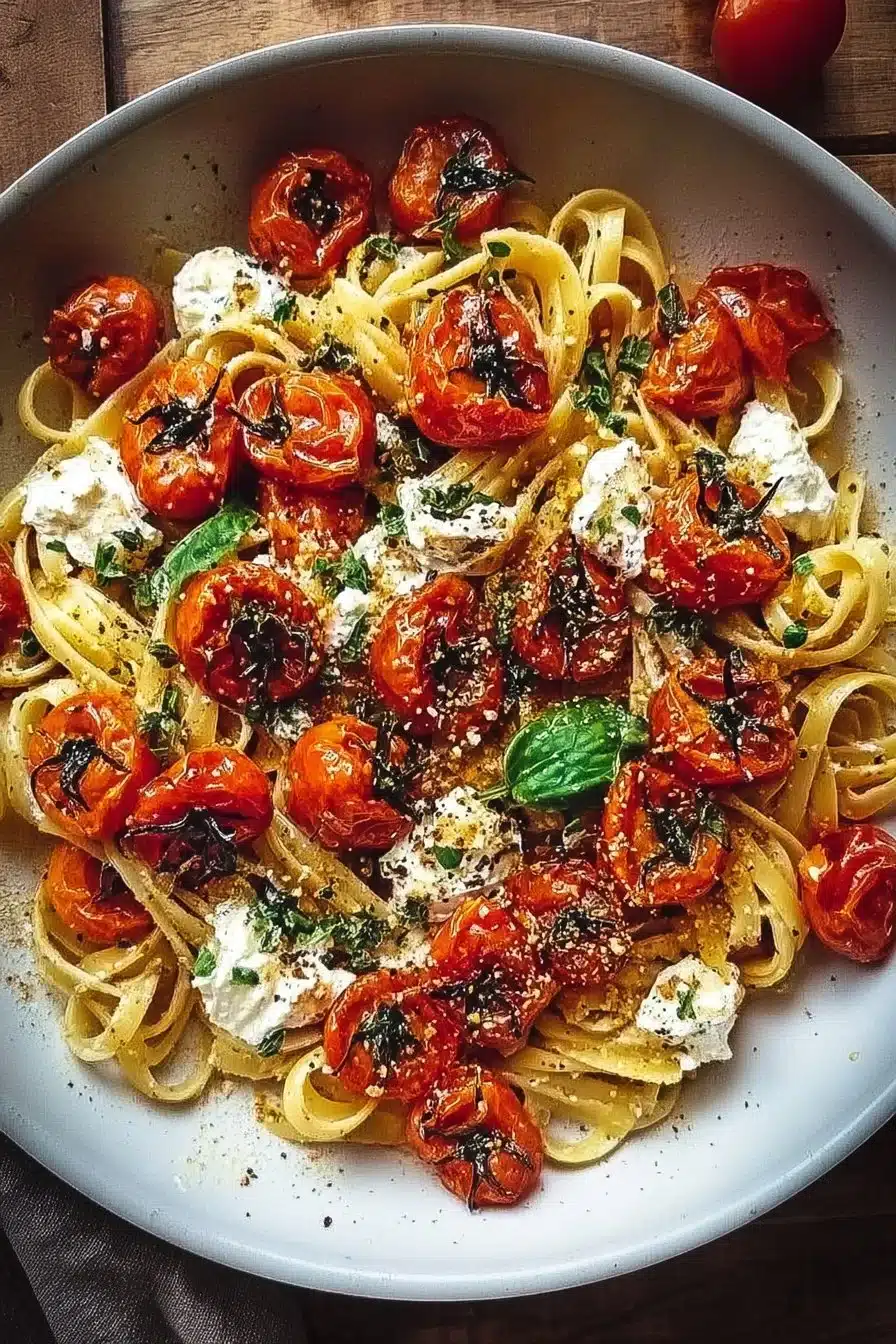 Roasted Tomato and Garlic Ricotta Pasta