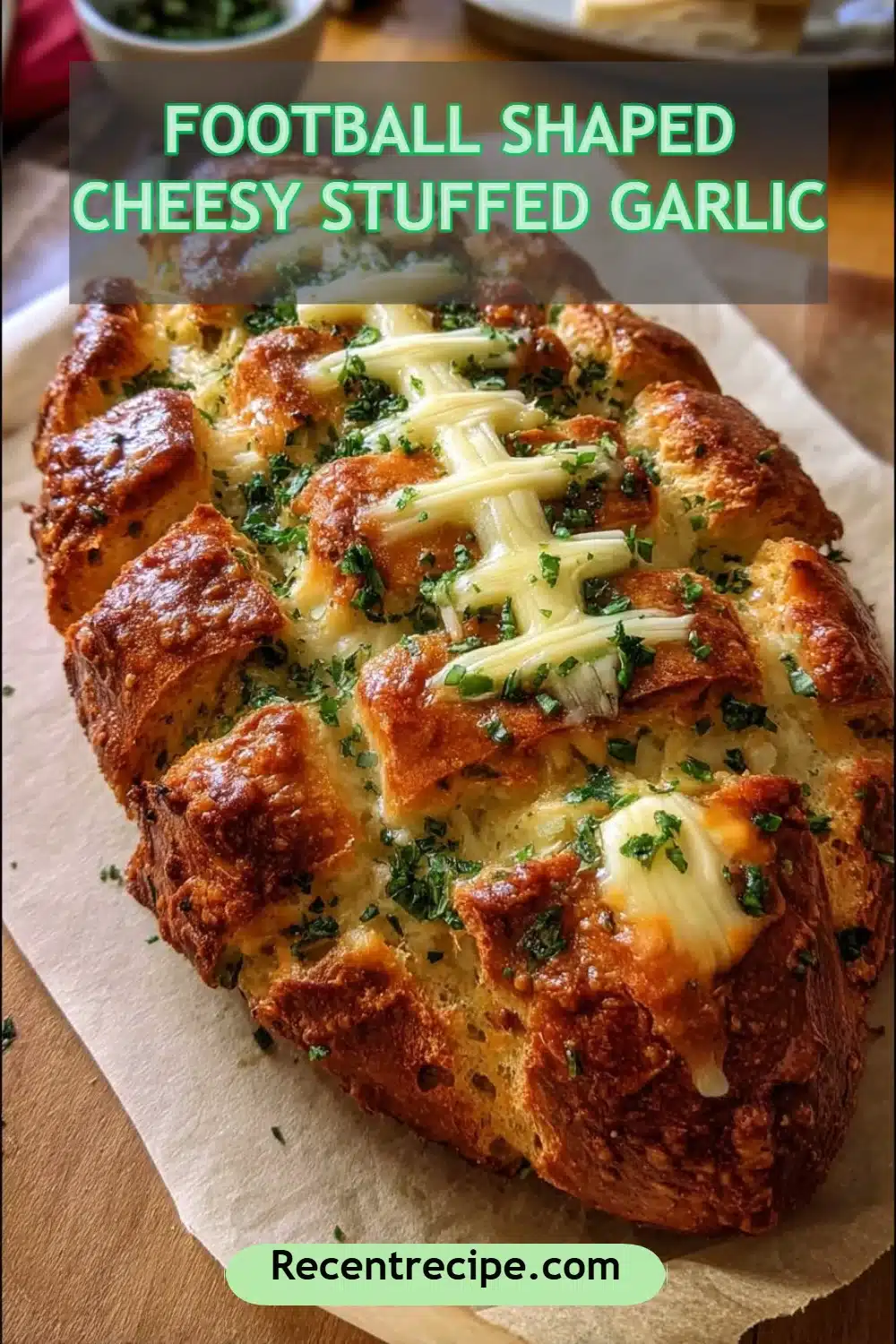 Football Shaped Cheesy Stuffed Garlic