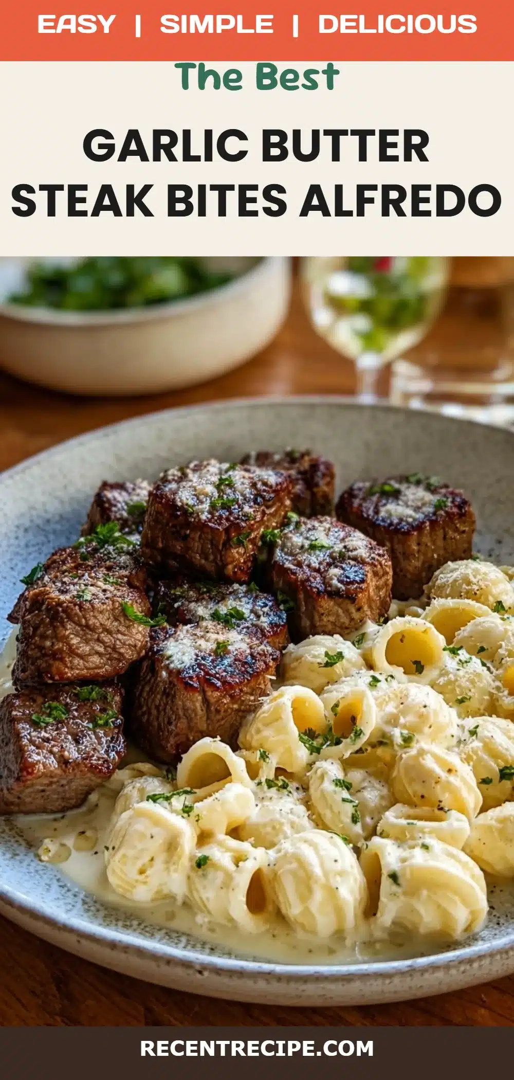 Garlic Butter Steak Bites Alfredo