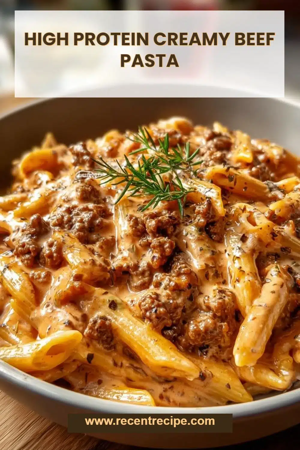 High Protein Creamy Beef Pasta