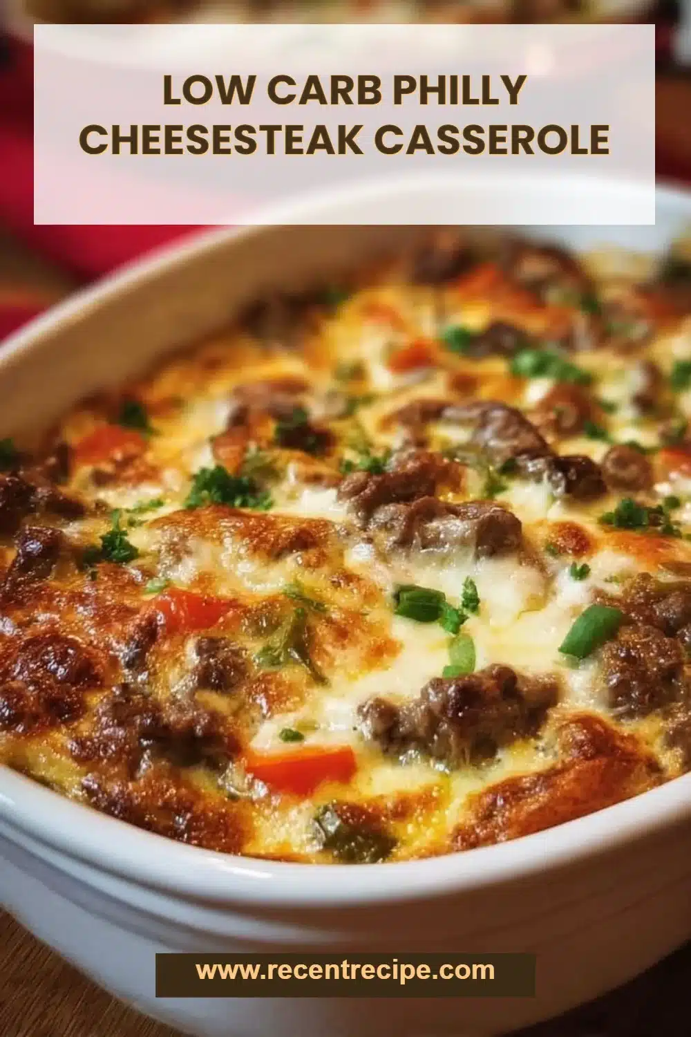Low Carb Philly Cheesesteak Casserole